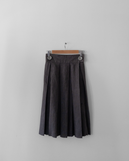 Pleated Duo Button Skirt SAMPLE